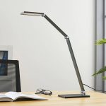 Lucande LED-skrivebordslampe Mion, 41 cm, kantet, dimbar