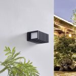 Lucande LED utend⌀rs vegglampe Ariza, svart, aluminium