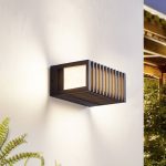 Lucande LED utend⌀rs vegglampe Ariza, svart, aluminium