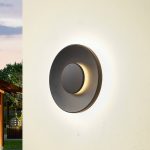 Lucande LED utend⌀rs vegglampe Kayana, svart, aluminium, 24 cm