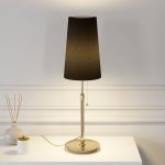 Lucande Pordis bordlampe, messing-svart