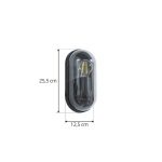 Lucande Serine utend⌀rs vegglampe, 25,5 cm, svart, aluminium