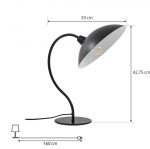 Lucande bordlampe Arvadon, svart, metall, 42,75 cm h⌀y