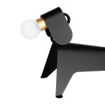 Lucande bordlampe Idalina, hund, svart, jern, 41 cm
