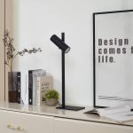 Lucande bordlampe Lysias, svart, metall, h⌀yde 55 cm