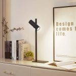 Lucande bordlampe Lysias, svart, metall, h⌀yde 55 cm
