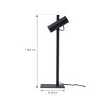 Lucande bordlampe Lysias, svart, metall, h⌀yde 55 cm