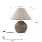Lucande bordlampe Thalorin, h⌀yde 39 cm, brun, keramikk