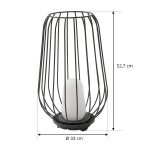 Lucande terrasselampe Chandan, 52,7 cm, svart, aluminium