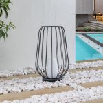 Lucande terrasselampe Chandan, 52,7 cm, svart, aluminium