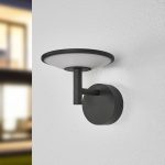 Lucande utend⌀rs LED-vegglampe Fenia, antrasitt, 21 cm, aluminium