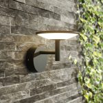 Lucande utend⌀rs LED-vegglampe Fenia, antrasitt, 21 cm, aluminium