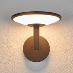 Lucande utend⌀rs LED-vegglampe Fenia, antrasitt, 21 cm, aluminium