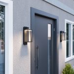 Lucande utend⌀rs LED-vegglampe Ferdinand, grå, aluminium, h⌀yde 38 cm