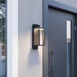 Lucande utend⌀rs LED-vegglampe Ferdinand, grå, aluminium, h⌀yde 38 cm