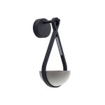 Lucande utend⌀rs LED-vegglampe Florka, naturstein, hengende kurv