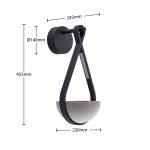 Lucande utend⌀rs LED-vegglampe Florka, naturstein, hengende kurv