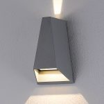 Lucande utend⌀rs LED-vegglampe Jendrik, h⌀yde 17 cm, antrasitt