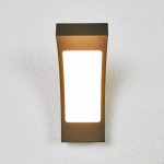 Lucande utend⌀rs LED-vegglampe Juvia, 19 cm, grafittgrå, IP54