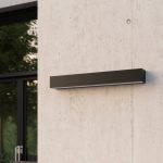 Lucande utend⌀rs LED-vegglampe Lengo, 50 cm, grafittgrå, 2 lyskilder.