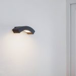 Lucande utend⌀rs LED-vegglampe Lennik, 26 cm, antrasitt, metall