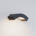 Lucande utend⌀rs LED-vegglampe Lennik, 26 cm, antrasitt, metall