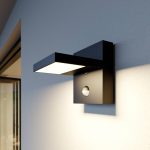 Lucande utend⌀rs LED-vegglampe Silvan, antrasitt, sensor, IP54