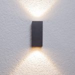 Lucande utend⌀rs LED-vegglampe Tavi, h⌀yde 15 cm, svart