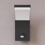 Lucande utend⌀rs LED-vegglampe Timm, 20 cm, antrasitt, sensor