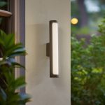 Lucande utend⌀rs LED-vegglampe Tuberia, m⌀rk grå, aluminium, ⌀ 7 cm
