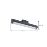 Lucande utend⌀rs LED-vegglampe Tuberia, m⌀rk grå, aluminium, ⌀ 7 cm