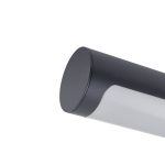 Lucande utend⌀rs LED-vegglampe Tuberia, m⌀rk grå, aluminium, ⌀ 7 cm