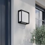 Lucande utend⌀rs vegglampe Aurelien, grå, aluminium, 25 x 25 cm