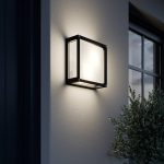 Lucande utend⌀rs vegglampe Aurelien, grå, aluminium, 25 x 25 cm