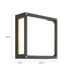 Lucande utend⌀rs vegglampe Aurelien, grå, aluminium, 25 x 25 cm