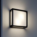 Lucande utend⌀rs vegglampe Aurelien, grå, aluminium, 25 x 25 cm