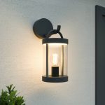Lucande utend⌀rs vegglampe Cassian, 30 cm, antrasitt, IP54