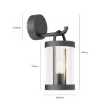 Lucande utend⌀rs vegglampe Cassian, sett med 2, antrasitt, IP54