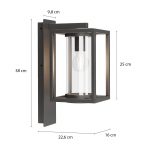 Lucande utend⌀rs vegglampe Ferda, pendel, antrasitt, IP44