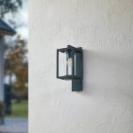 Lucande utend⌀rs vegglampe Ferda, pendel, m⌀rkegr⌀nn, glass