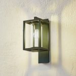 Lucande utend⌀rs vegglampe Ferda, pendel, m⌀rkegr⌀nn, glass