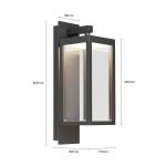 Lucande utend⌀rs vegglampe Ferdinand, sett med 2 stk, grå, aluminium