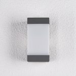 Lucande utend⌀rs vegglampe Kiran, grafittgrå, aluminium, 20 cm