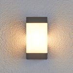 Lucande utend⌀rs vegglampe Kiran, grafittgrå, aluminium, 20 cm
