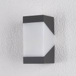 Lucande utend⌀rs vegglampe Kiran, grafittgrå, aluminium, 20 cm