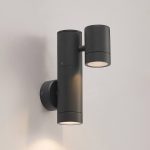 Lucande utend⌀rs vegglampe Maloney, 25 cm, antrasitt, IP54