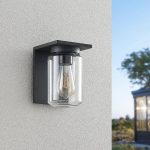 Lucande utend⌀rs vegglampe Semka, antrasitt, aluminium, glass, 20 cm