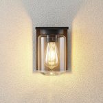 Lucande utend⌀rs vegglampe Semka, antrasitt, aluminium, glass, 20 cm