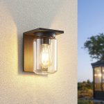 Lucande utend⌀rs vegglampe Semka, antrasitt, aluminium, glass, 20 cm
