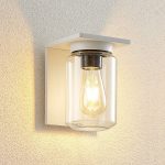 Lucande utend⌀rs vegglampe Semka, hvit, aluminium, glass, 20 cm